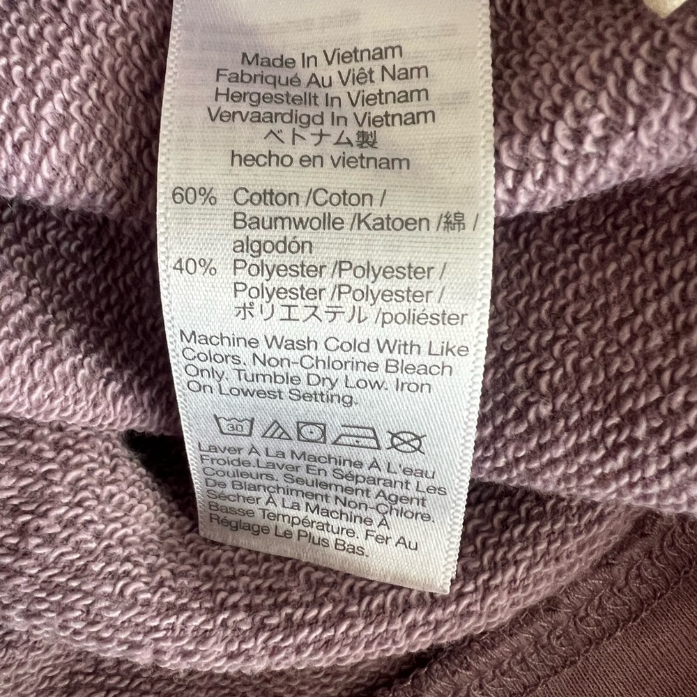 Madewell Sweatshirt Pleat-Sleeve Shrunken Hoodie Pressed Violet purple lavender - Picture 9 of 10